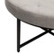 Flash Furniture Ashton 34 Round Cotton Linen Tufted Ottoman with Metal Frame, Gray Cotton Linen/Black Frame WX-TY-104-GRY-LN-BLK-GG - alternate 4